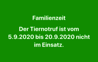 Tiernotruf Urlaub September